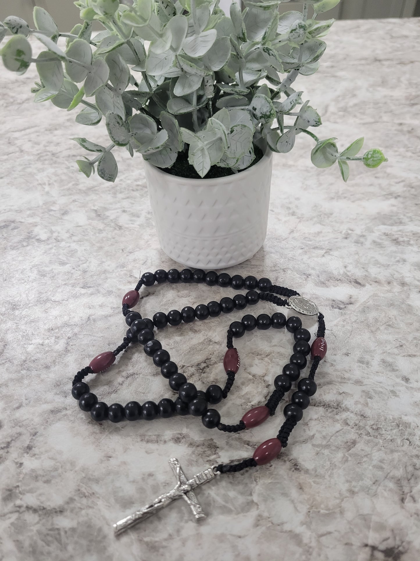 Corded St. Sebastian Rosary Football