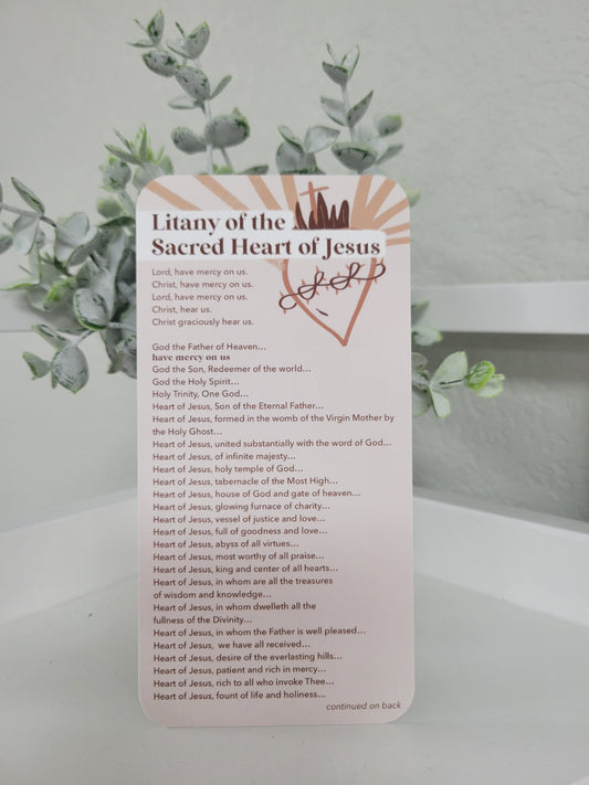 Litany of the Sacred Heart of Jesus Prayer Card