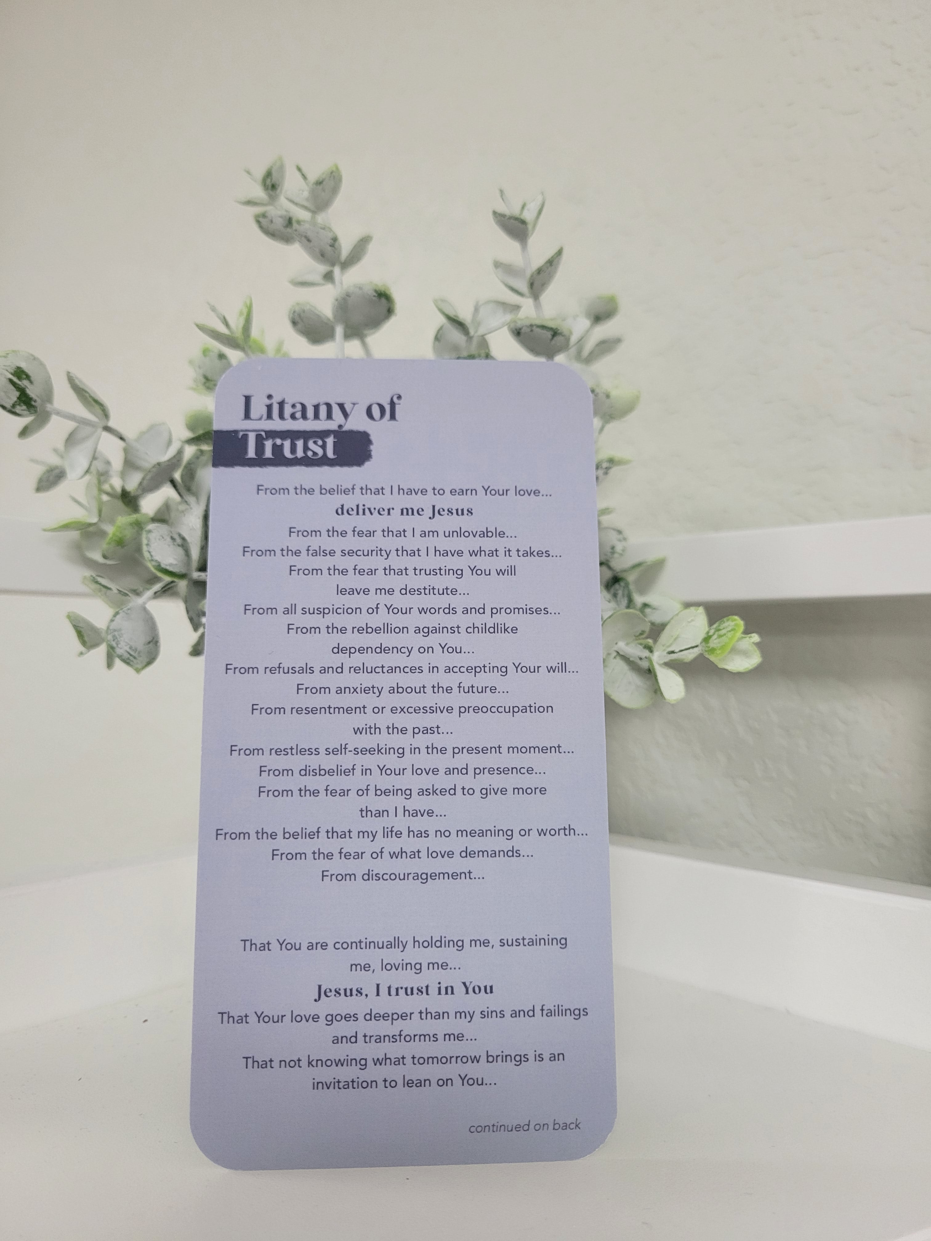 Litany of Trust Prayer Card – Joyful Mysteries